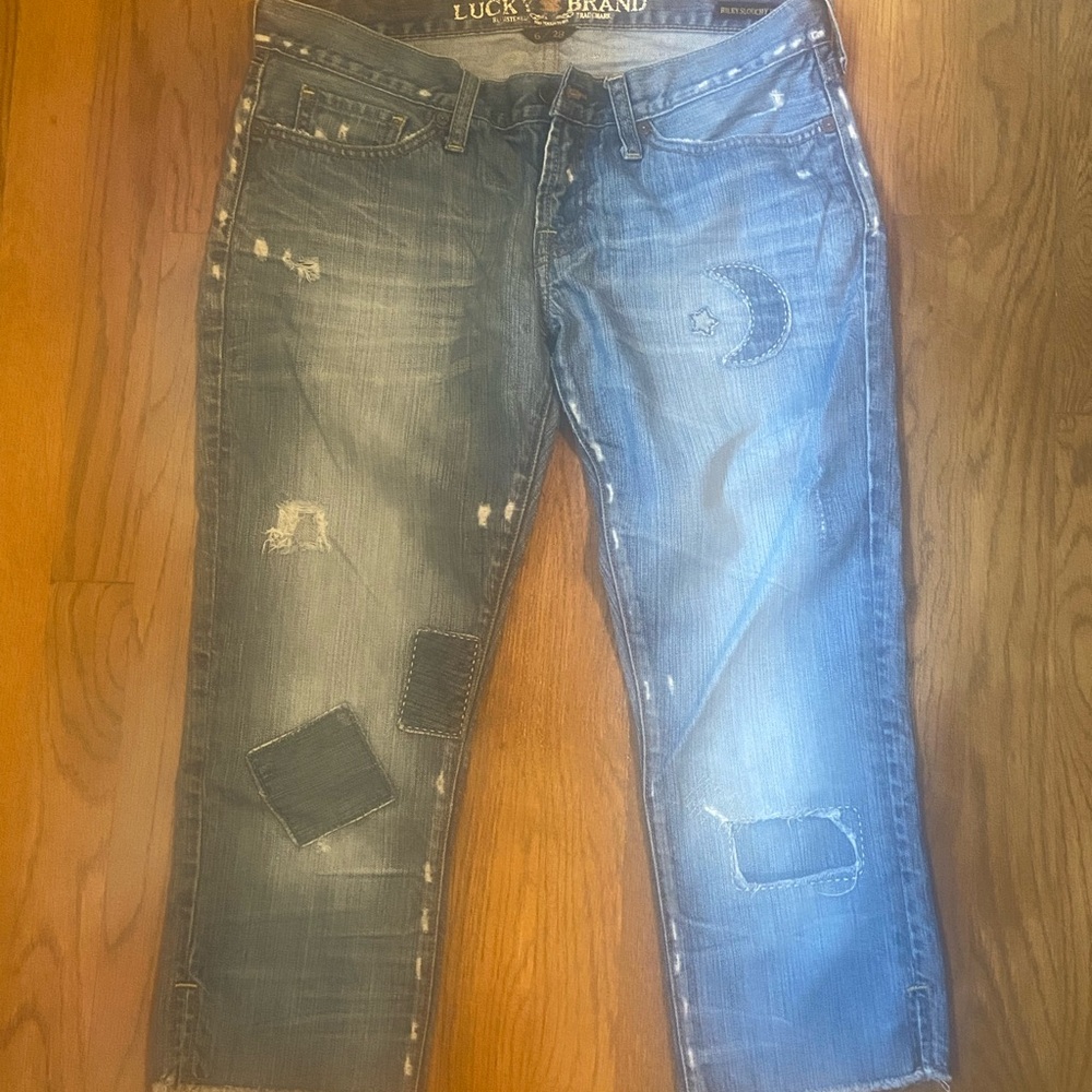 Lucky Brand Women’s Two-Tone Distressed Jeans
